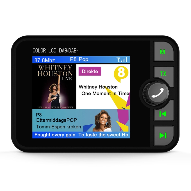 Car Dab/dab+ Radio Adapter 2.4" Lcd Bluetooth-compatible Fm Transmitter Handsfree with Usb Port Card/aux Output/dab