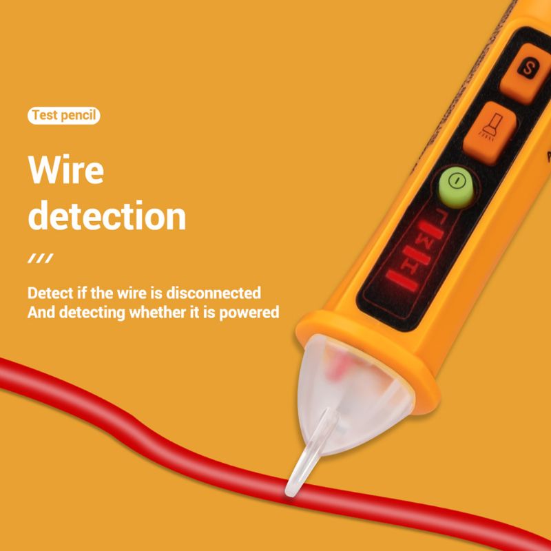 AC 12V-1000V Spannung Tester Kuli nicht-Kontaktieren Volt Detektor Stock Einstellbare Palette Sommer Klang Licht Alarm Alarm Taschenlampe VD901