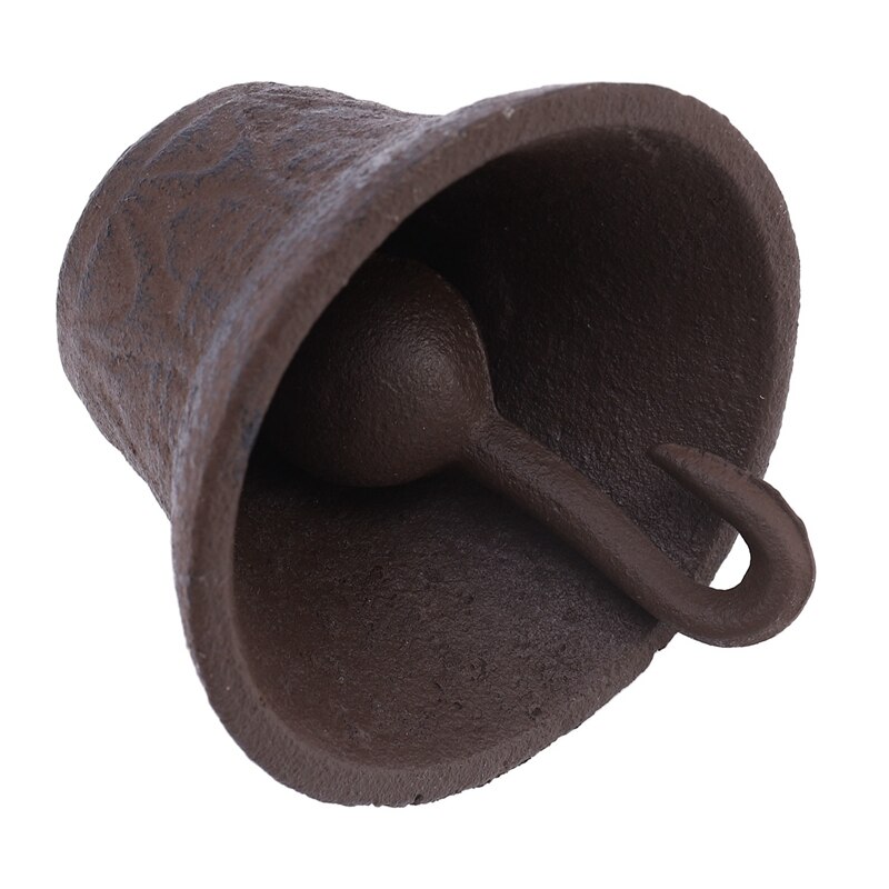 Cast Iron Wall Bell Rustic Style Manually Shaking Wall Hanging Doorbell Outdoor Mounted Dinner Bell for Garden Patio
