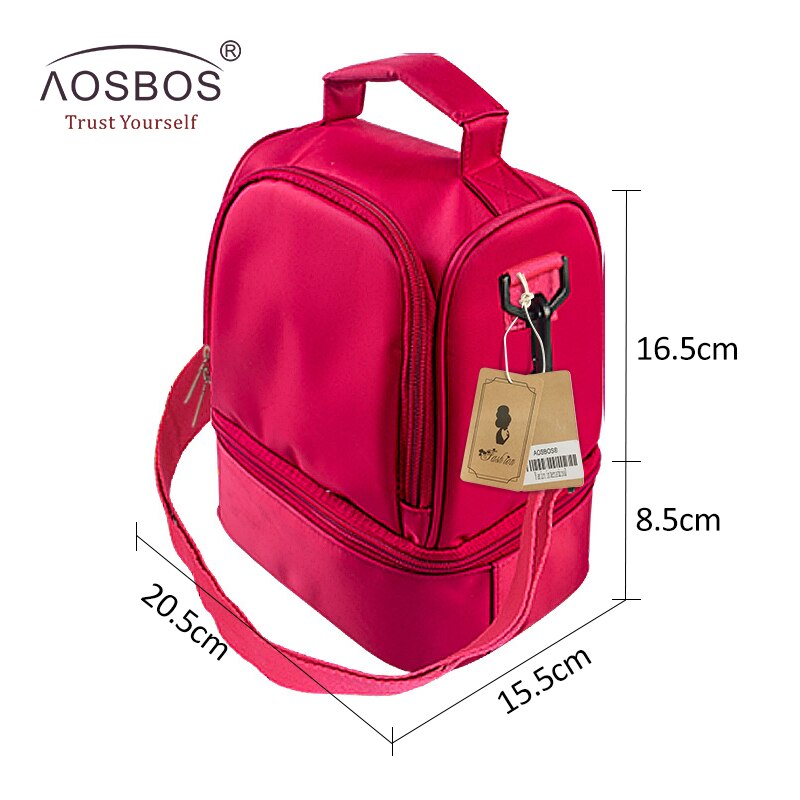 Aosbos Waterdichte Nylon Lunch Zakken Multifunctionele Geïsoleerde Thermische Picknick Tote Bag Draagbare Koeltas Doos Bolsa Termica