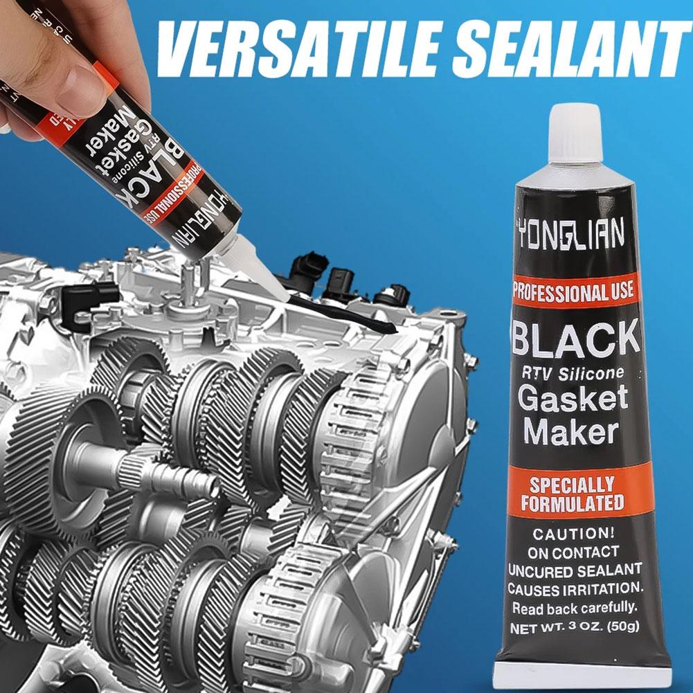 RTV-sellador instantáneo de silicona para motor, sellador de alta temperatura, resistente, líquido, aceite negro, F3G0