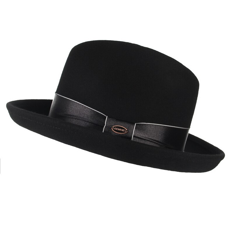 Gemvie merk dames s 100%  wollen billycock homburg hoed fedora winter vilten hoed maat s