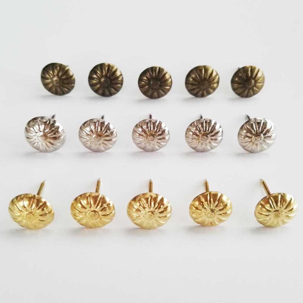 1000PCS Antique Furniture Tacks Nails Metal Golden Silver Bronze Nail Wall Push Pin Decorative Pin For Sofa Jewelry Box
