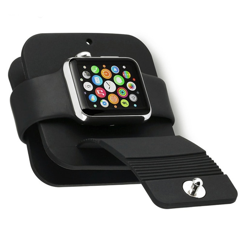 Silikone ladekabel opruller ur stander til apple watch 4 watch dock kabel holder stander til iwatch 38mm 42mm series 1 2 3 4 5