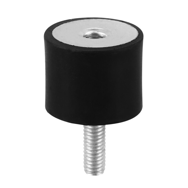 M6 udvendigt gevind 20 x 25mm enkelt-ende anti vibrations gummidæmper buffer sort