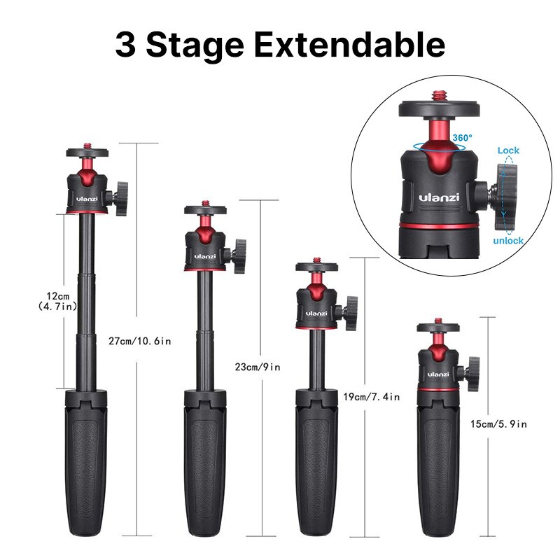 Smartphone vlog  vl49 mini led video lys stativ telefon holder til dslr kamera iphone 11 pro max vlog fotografering studie kit