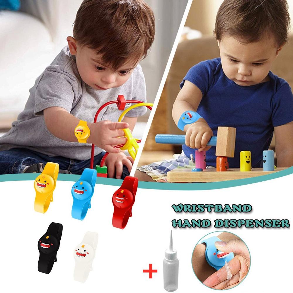 1/5PCS Dispensador Gel Hidroalcoholico Portatil Smile Liquid Wristband Dispenser Handwash Gel Sanitizing Bracciale Disinfettante