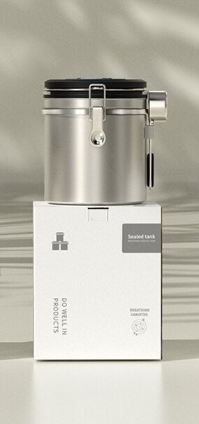 Stainless Steel Jars Airtight Coffee Storage Container Canister Set Canister with Scoop for Coffee Beans Tea Keep Beans Fresh: Silver-1.5L