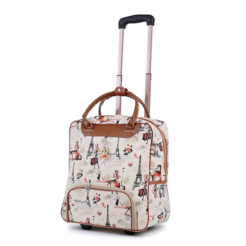 Kvinder rejser business boarding taske på hjul trolley tasker stor kapacitet rejse rullende bagage retro pige kuffert taske