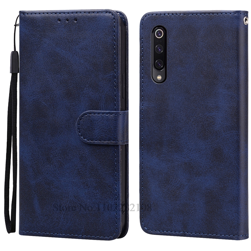 Mi 9 lite deksel skinndeksel med klaff til xiaomi  mi 9 deksel  mi 9 lite  /mi 9 se telefondeksel til xiaomi  mi9 se mi 9se 9 pro deksel: Bomull / Svart