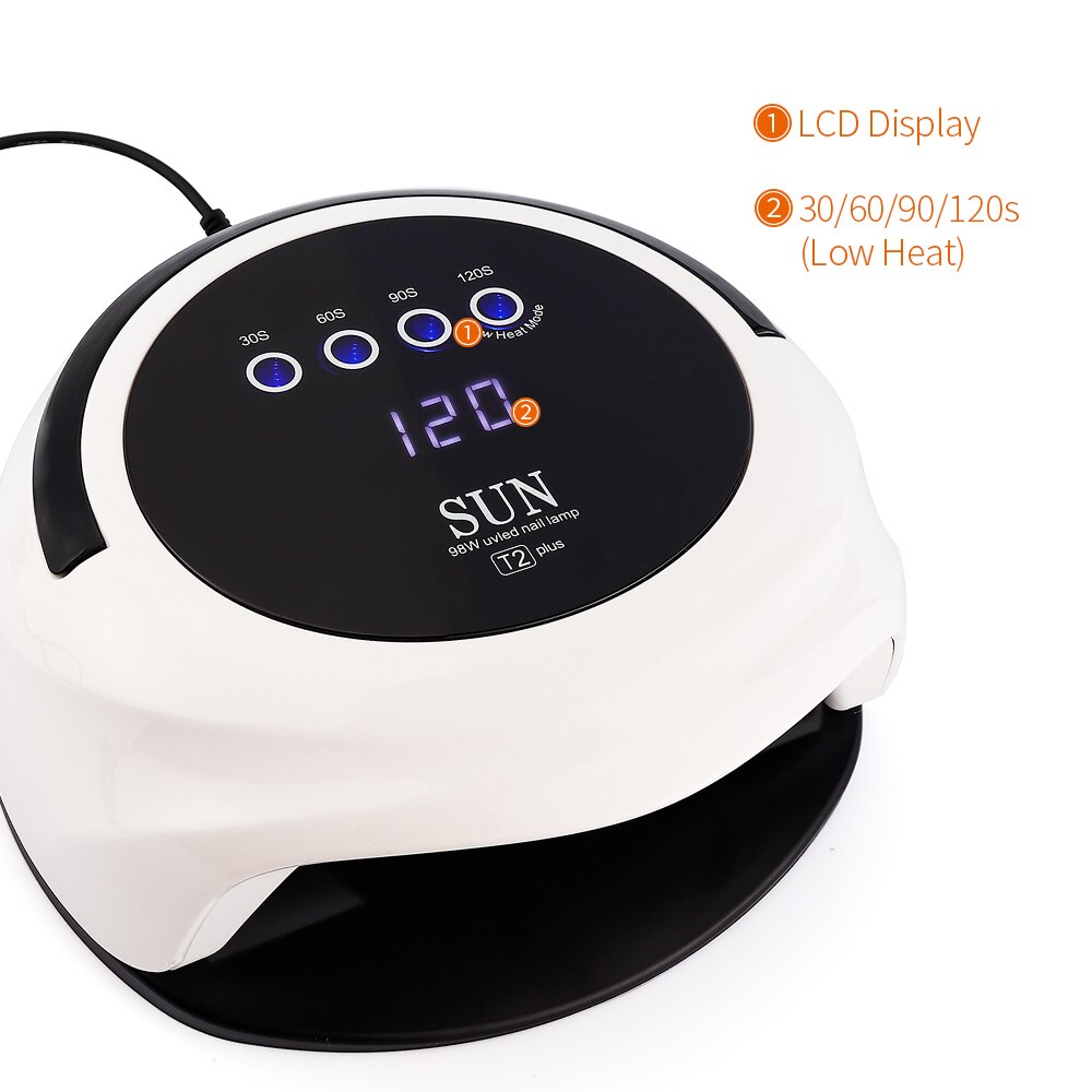 Lámpara UV grande de tipo lámpara de secador de uñas LED, gran espacio para uso en manos y pies, secado rápido, 98W 42 LED