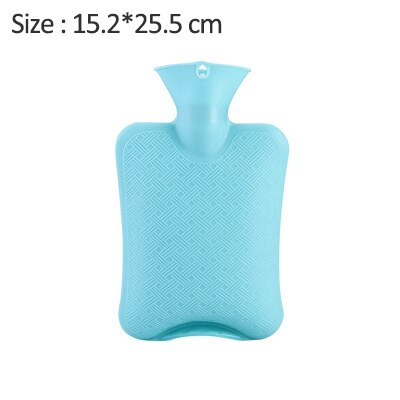 Water Bottle Solid Color Thick PVC Silicone Rubber Water Bottle Irrigation Hand Warmers Warm Palace Warm Bag: Blue-M