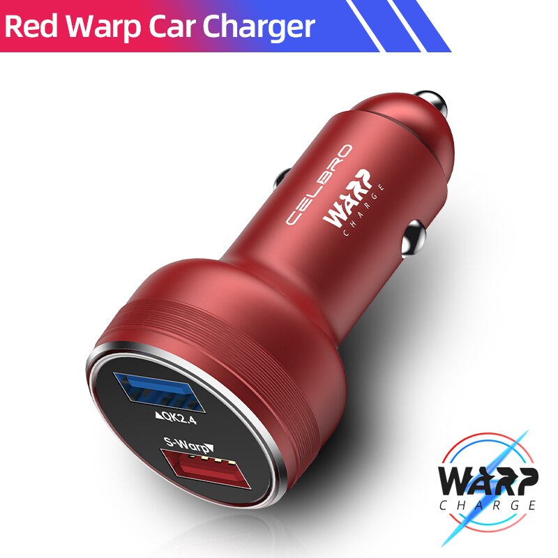 Voor Oneplus 8 Pro Warp Autolader Aluminium Super Snelle Opladen Autolader Voor Oneplus 7T/7/7 pro/6T/5T/5/3T Dash Charger: Red