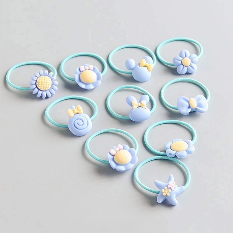 40 Stks/set Cartoon Baby Elastische Haarbanden Bloem Vruchten Kinderen Elastiekjes Zoete Prinses Kinderen Baby Meisjes Paardenstaart Houder