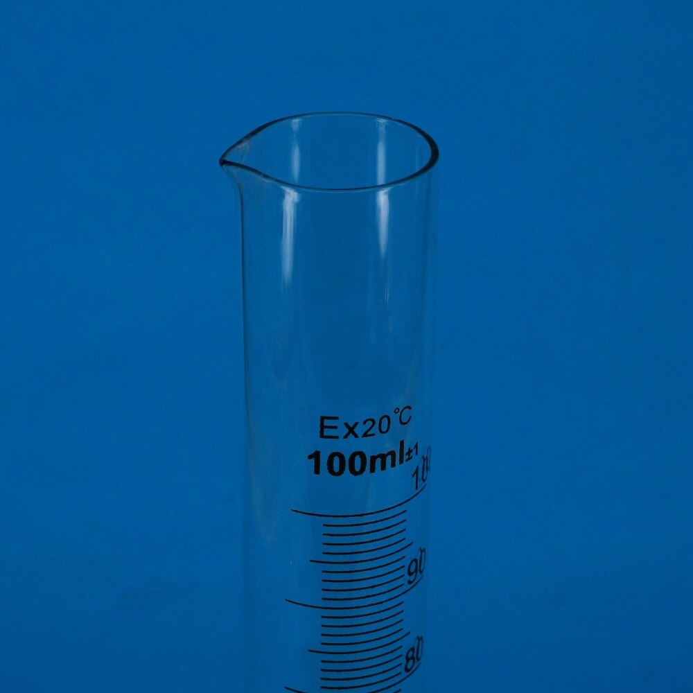 Cilindro de vidrio de Laboratorio , cilindro de medición de caño, herramienta de medida de Química, 100ml