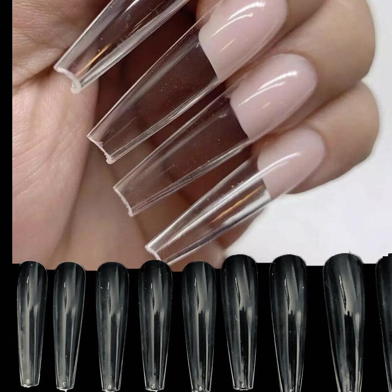 Caixa de caixão xxl para unhas, 120 pçs, 1 caixa, xxl