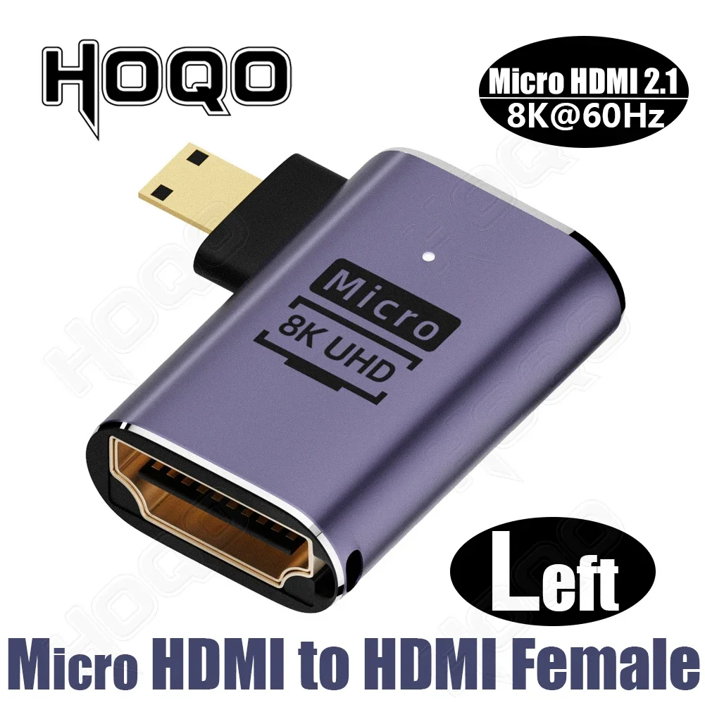 Hdmi Adapter 8K 4K 90 Graden @ 120Hz 270 Graden Hdtv Schuine Adapter 360 180 Graden Micro Mini Hdmi Naar Hdmi U Vorm Converter