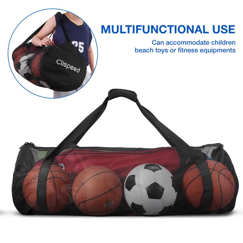 Clispeed 1PC Mesh Duffle Bag Lightweight Portable Large Collapsible Pool Bag Storage Bags for Travelling Beach Sports Gears