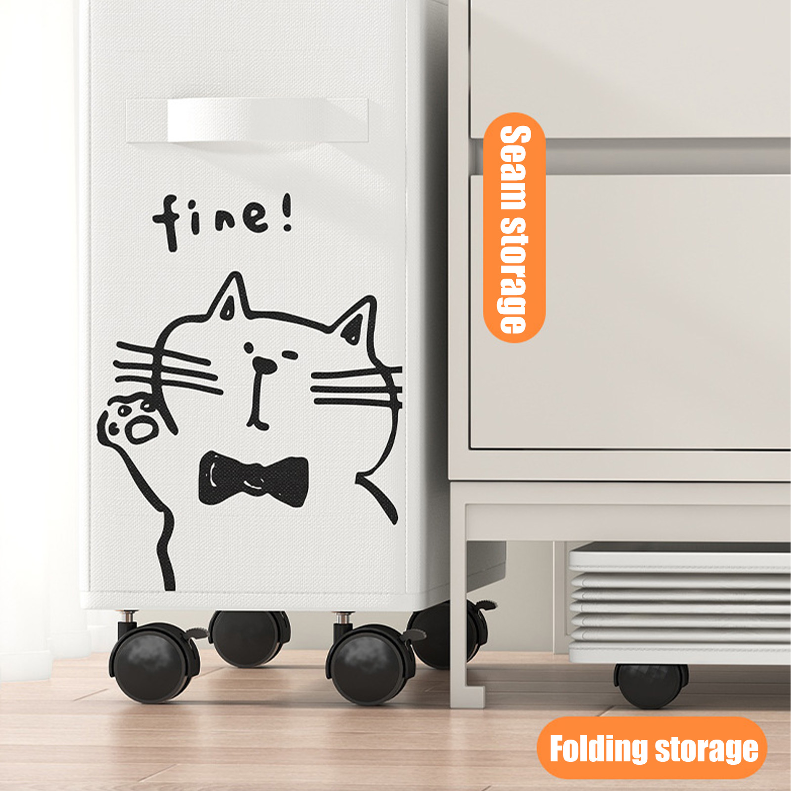 Mir à linge pliant de grande capacité avec rouleau, boîte de rangement pour vêtements, équipement de fitness, collation, jouet, boîte d'évaluation de bureau, 40cm