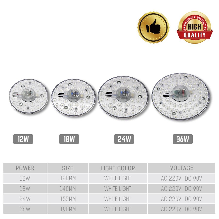 Kitchen LED Ceiling Lights Module AC220V DC90V 12W 18W 24W 36W LED Lampara Techo Source White Brightness Lustre Mutfak Lamp