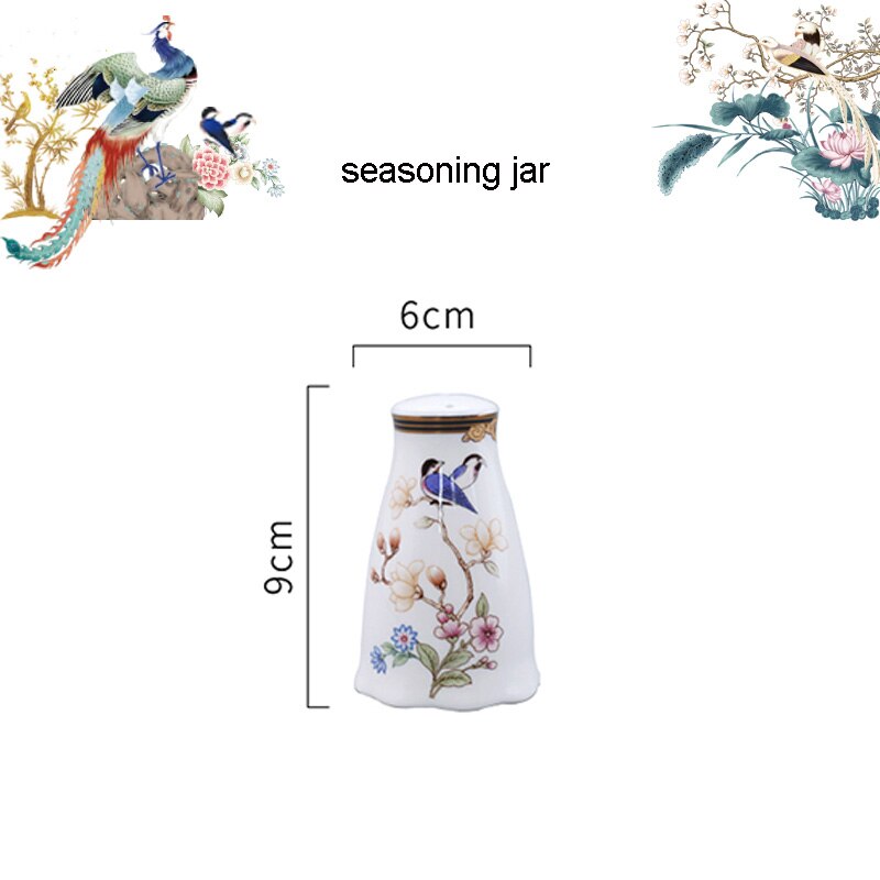 Oosterse Bone China Servies Set Soeppan Combinatie High End Keramische 8Inch Plaat 12Inch Vis Plaat Kruiden Jar: seasoining jar