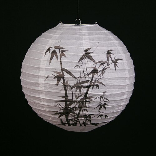 12inch 30cm Chinese Round Retro Paper Lantern Birthday Wedding Party Decor Craft DIY Creavtive Home Decoration Accessories: black bamboo