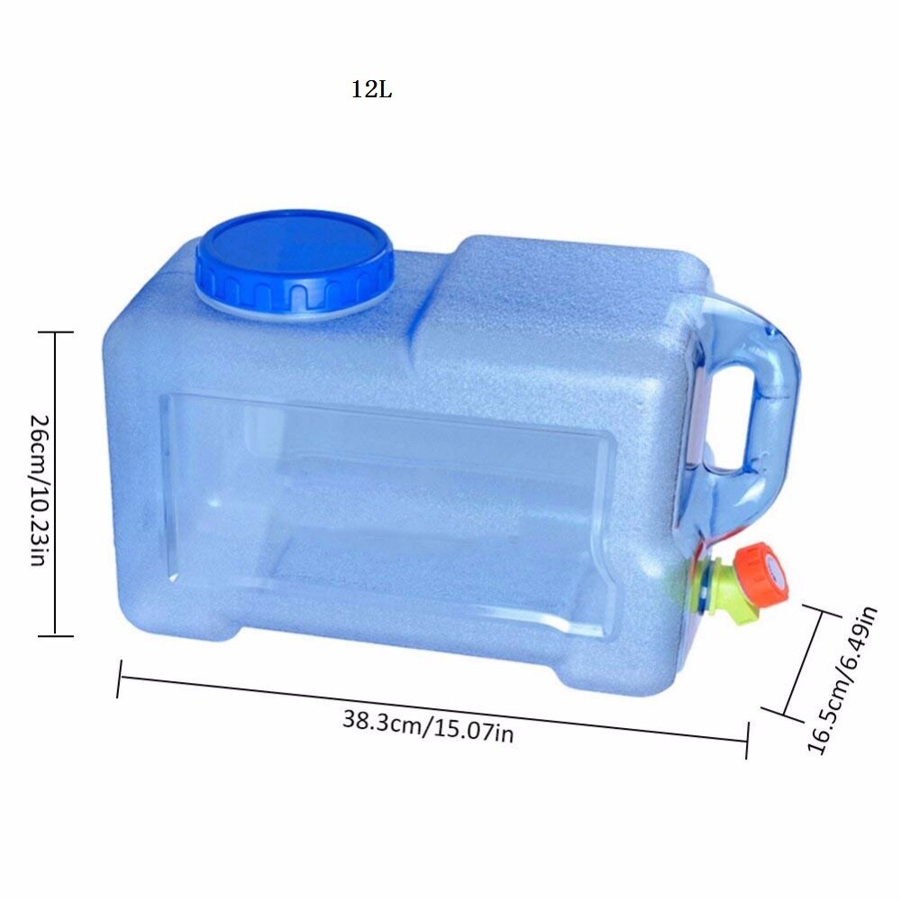 Portable Outdoor Fresh Water Tank/Bucket with Fittings Motorhome Camper Boat RV: 12L