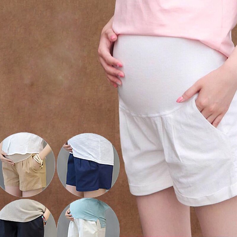 Zomer Katoen Moederschap Buik Korte Broek Zwangere Vrouwen Shorts Zwangerschap Korte Broek Verstelbare Buik Kleding Koreaanse Stijl
