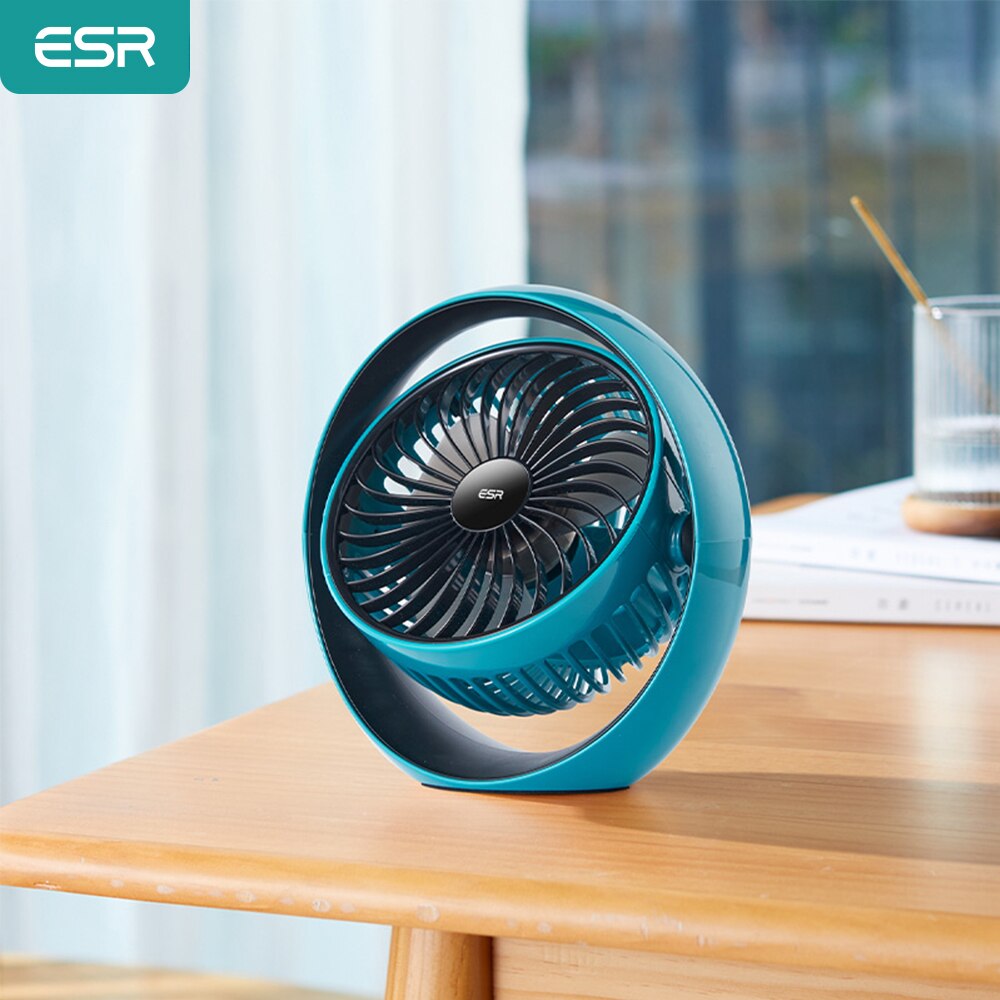 Esr Usb Bureau Ventilator Kleine Persoonlijke 2000Mah Desktop Tafel Ventilator 3 Gears Wind 5V/1A Bediening Draagbare mini Ventilator Voor Office Slaapkamer