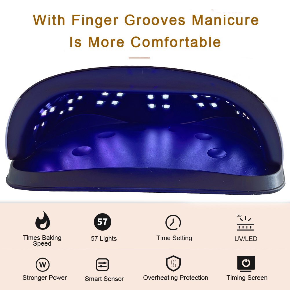 SUNC4 Plus-Lámpara LED para secado de uñas, 256/72W, 57/36 LED, UV, para esmalte de Gel, temporizador de 10/30/60/99S, herramienta de manicura con Sensor automático