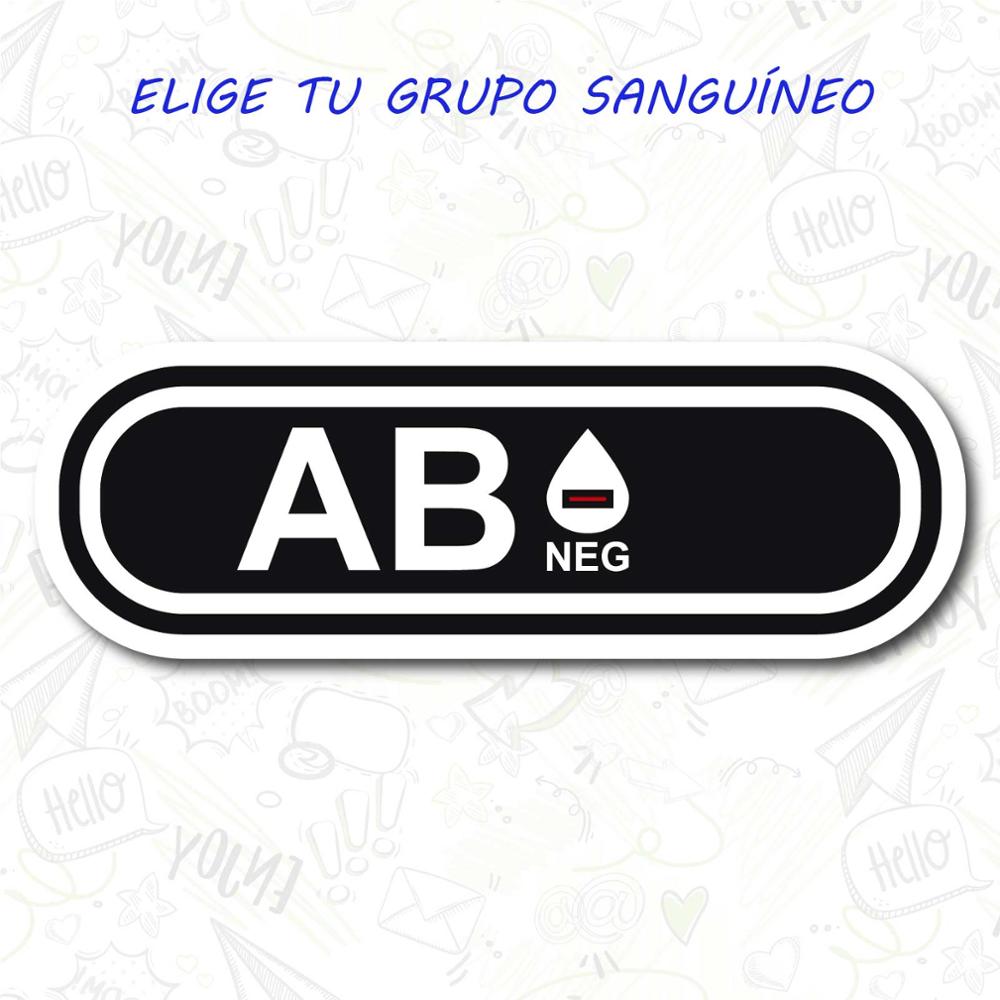 4 Pegatinas Sticker De Vinilo Grupo Sanguineo Een B Ab O 0 +-Positivo Negativo Bicicleta Moto 1,5 Cm alto: AB NEGATIVO