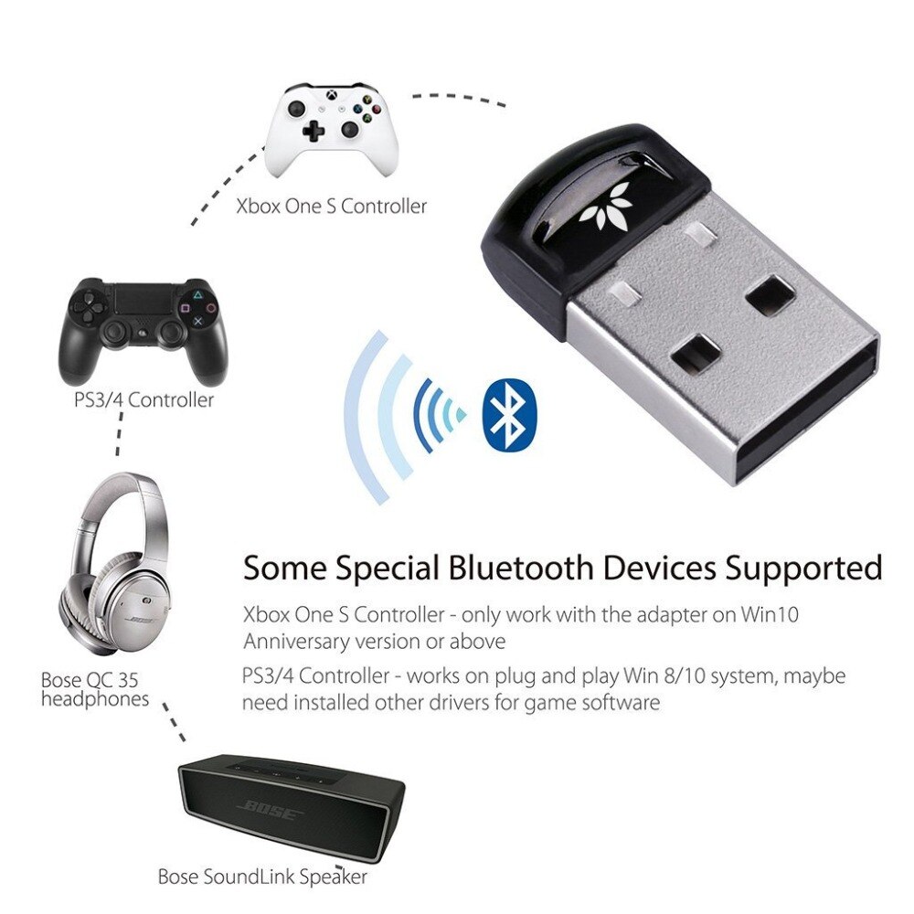Avantree DG40S USB Bluetooth 4.0 Adapter Dongle for PC Laptop Computer Desktop Stereo Music, Skype Call, Keyboard, Mouse