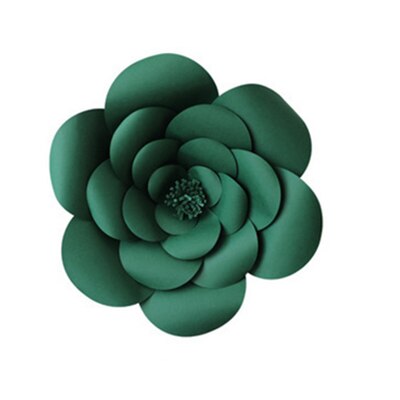 Gör-det-själv konstgjorda stora papper rosblommor bakgrund kompletta kit för bröllop och evenemang plantskola inredning blommig väggkonst papper blomma hantverk: Grön / 1 st 30cm