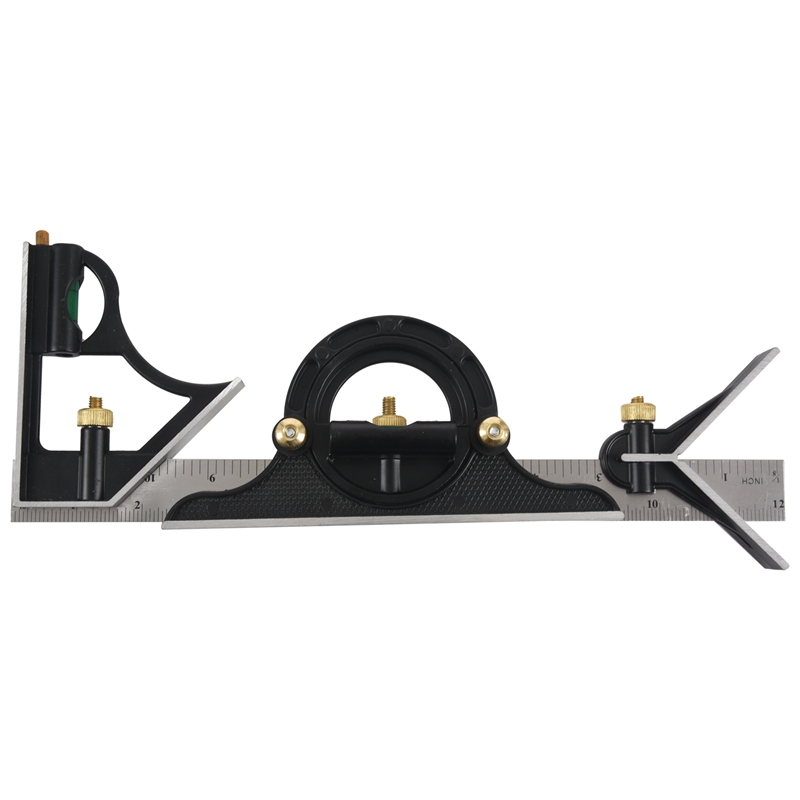 Combination Square Set Angle Finder & Protractor Spirit Level Aluminum Alloy Ruler Mitre