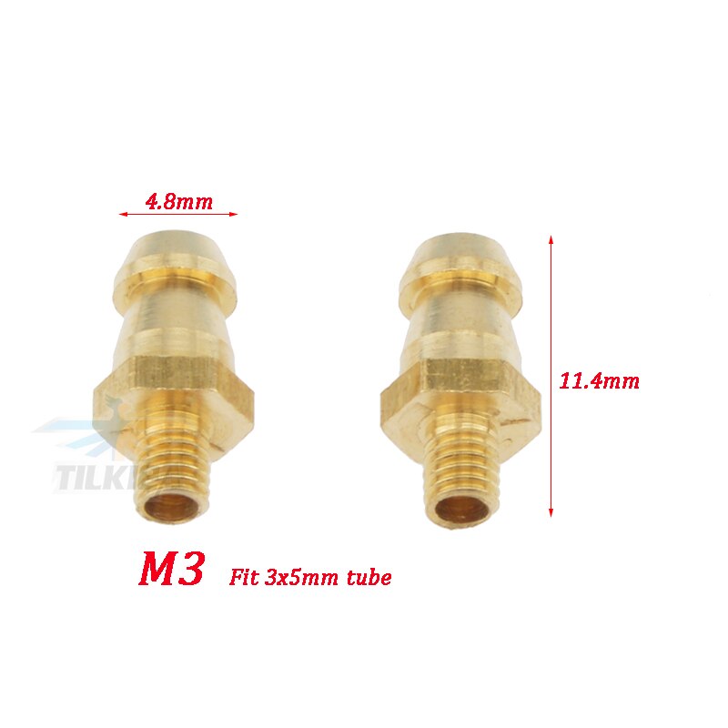 Rc Boat Brass Water cooling faucet M3/M4/M5/M6 Thread Water Nipples Fuel Nozzles For Methanol Gasoline Boat 2pcs: M3xL11.4mm