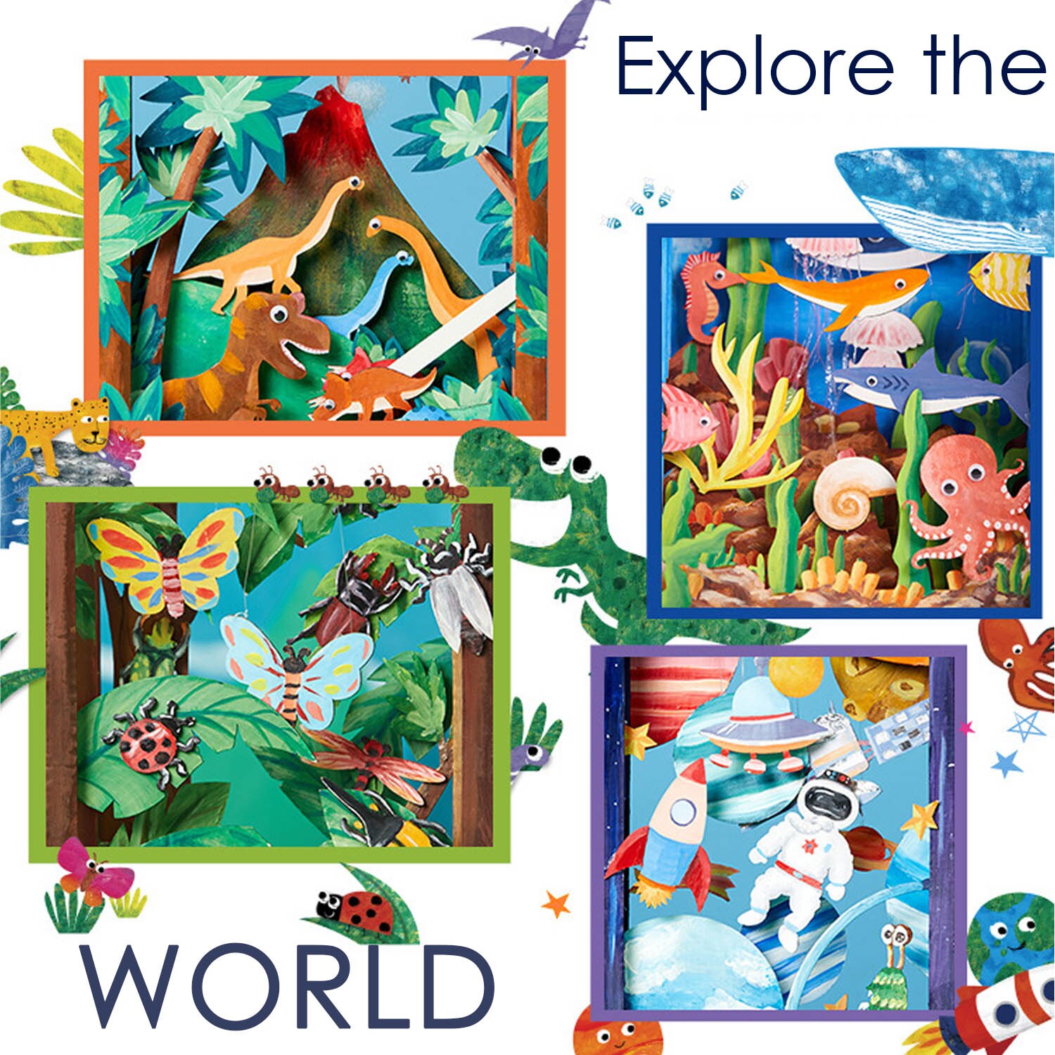 Kids DIY Craft Kit Funny 3D Assemble Painting Photo Frame Mini Museum Kit for Boys Girls Birthday Christmas Year