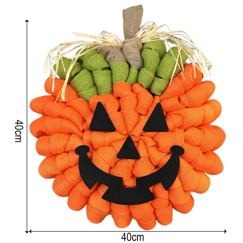 1Pc Halloween Pompoen Krans Kunstmatige Esdoorns Herfst Oogst Deur Opknoping Slingers Hanger Ornamenten: Default Title