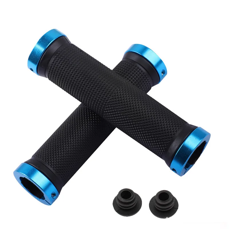 Empuñaduras de goma para bicicleta, bloqueo de aleación de montaña, empuñaduras de manillar de bloqueo Bilateral, funda antideslizante para manillar de ciclismo, accesorios para bicicleta BMX: Verde