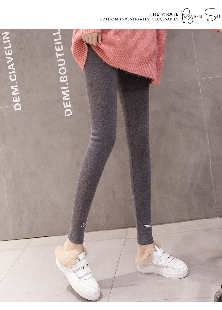 Broeken voor zwangere vrouwen plus fluwelen winterbroeken voor zwangere vrouwen, leggings voor zwangere vrouwen, zwangerschapsbroeken, zwangerschapsbroeken: Donkergrijs / M