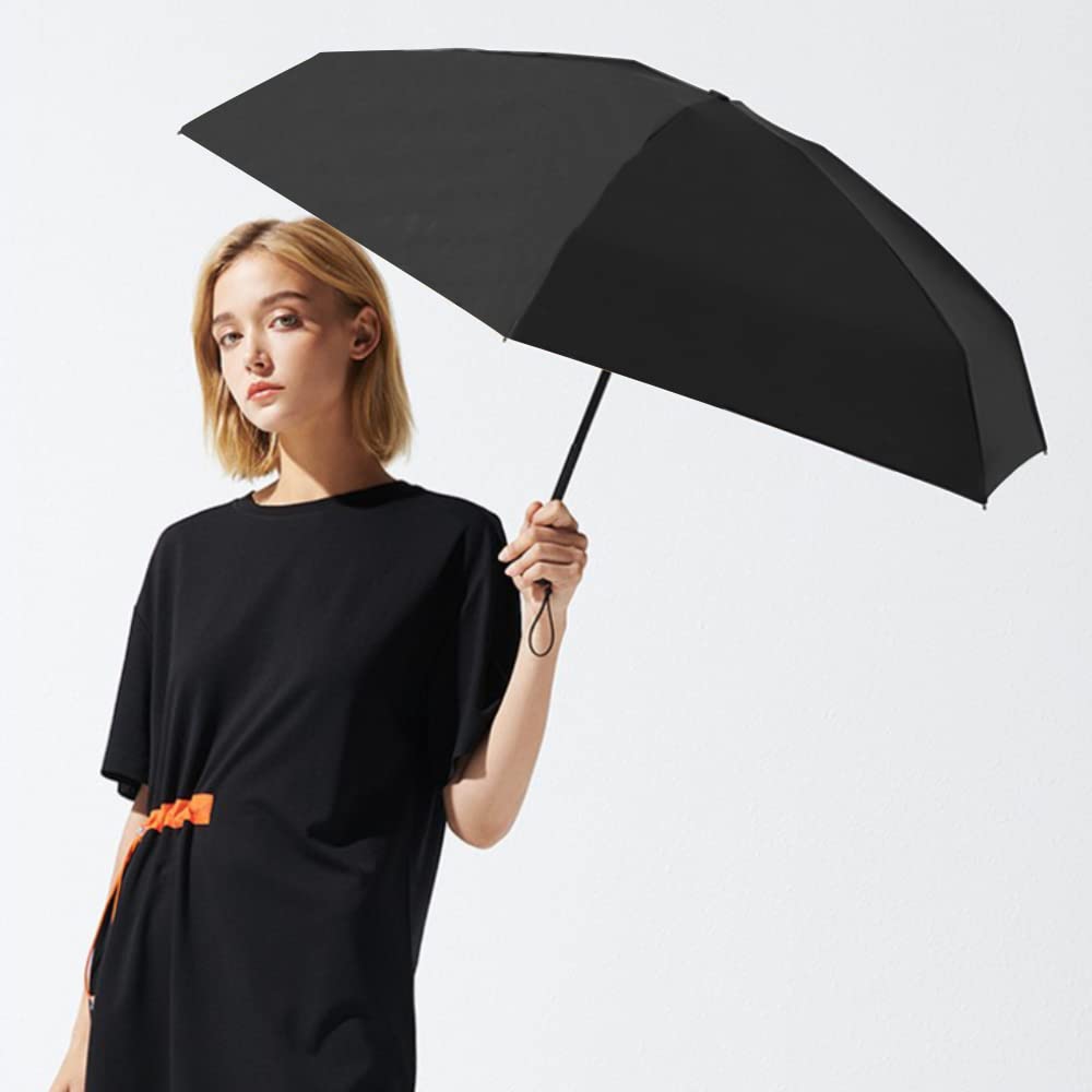 Mini-Reise-Sonnenschirm für Geldbörse mit Etui, kleiner kompakter UV-Regenschirm für Sonne und Regen, leicht und tragbar, winddichter Sonnenschirm