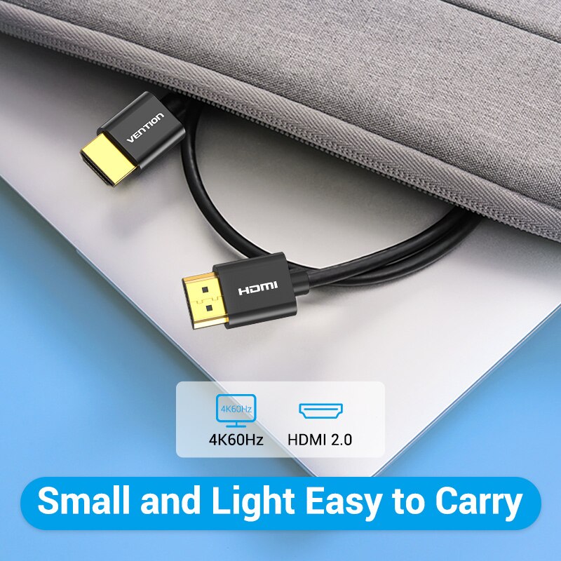 Vention Slim-Cable HDMI 2,0 para Xbox, PS3/4, PC, Monitor, Nintendo Switch, proyector, HDTV, 4K/60HZ