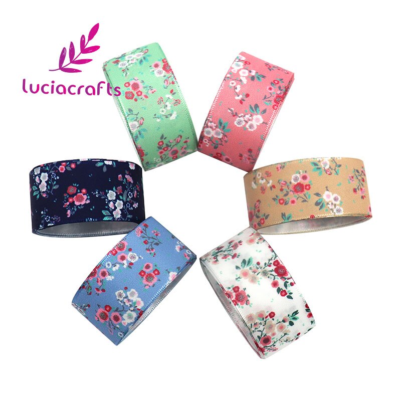 Lucia Ambachten 3Yards/Lot Bloem Satijnen Linten 26Mm Handcrafts Diy Boog Trim Lint Wikkelen Accessoires T0109