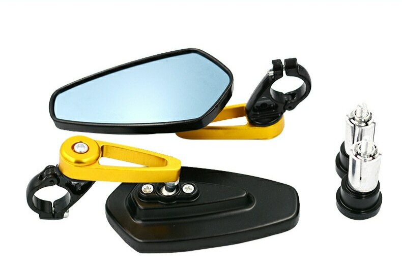 7/8 "22Mm Bar End Spiegels Motor Accessoires Motor Scooters Achteruitkijkspiegel Zijspiegels Moto Voor Cafe racer: Goud