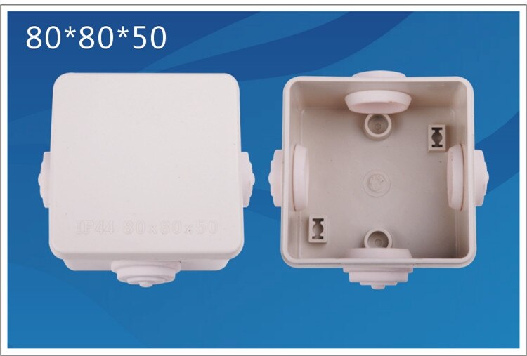 1pcs Waterproof Wire Junction Box Plastic with Rubber Plug Distribution Connector Box Detachable Panel Electric Accessories: 80MM x 80MM x 50MM