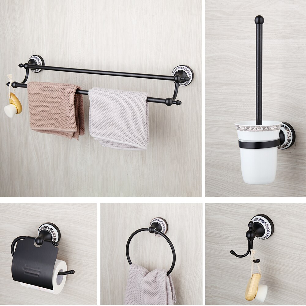 Set Di 3 Accessori Per Bagno Colorama – Colore Nero