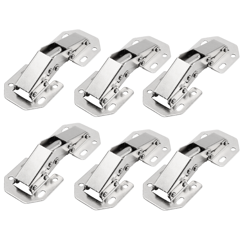 90 Degree Door Hinges No-Drilling Hole Hydraulic Buffer Hinge Kitchen Cabinet Hinges Furniture Hardware Accessories: transparent