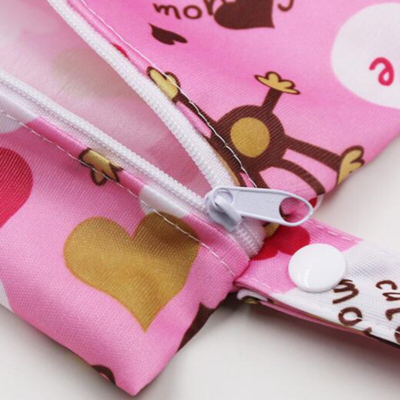 Printed pocket diaper bag waterproof reusable wet bag PUL travel wet dry bag minimum size 25x20cm diaper bag