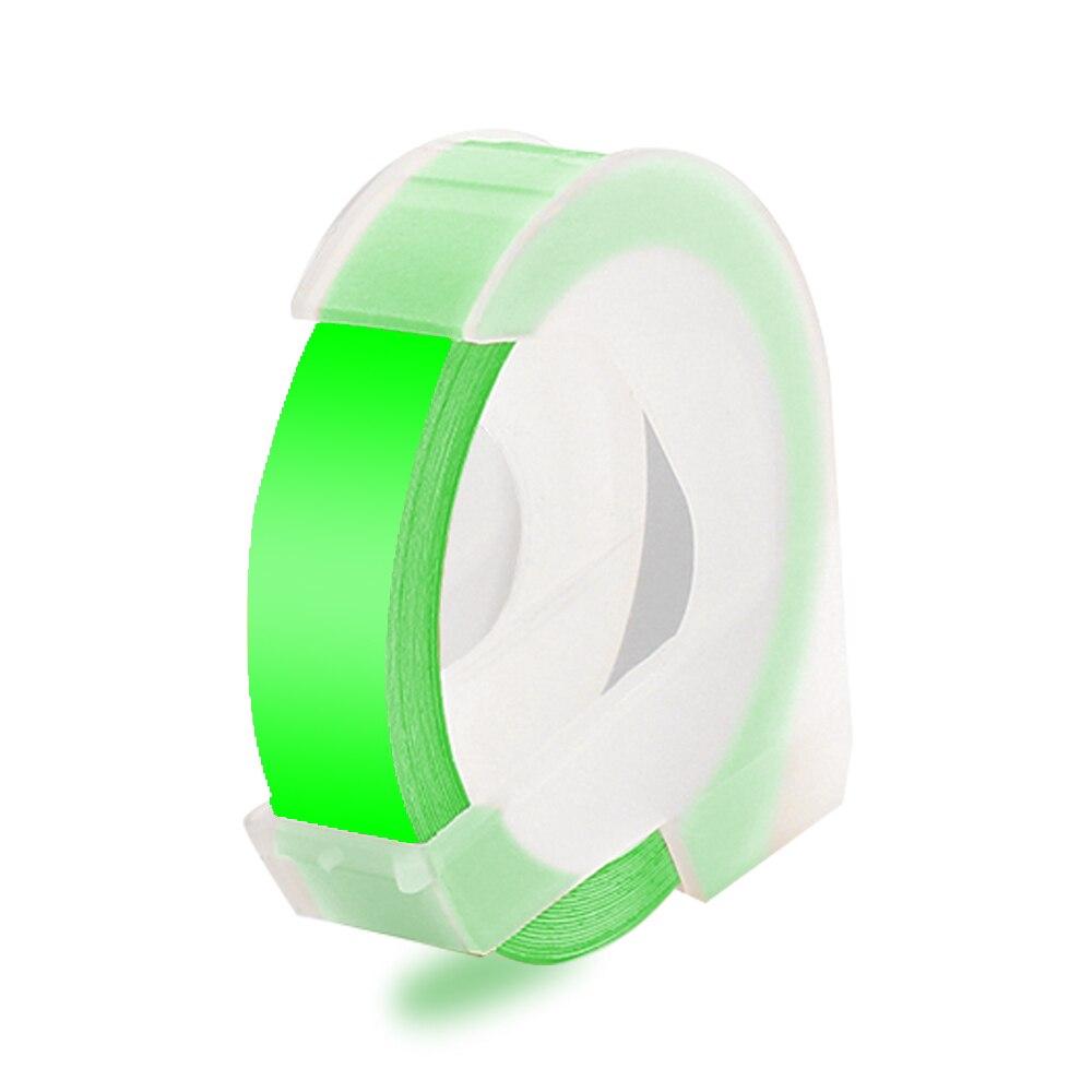 1 roll 9MM Compatible for Dymo 3D Plastic Embossing Tapes for DYMO 1011 1610 12965 MOTEX E101 Label Makers: Fluorescent Green