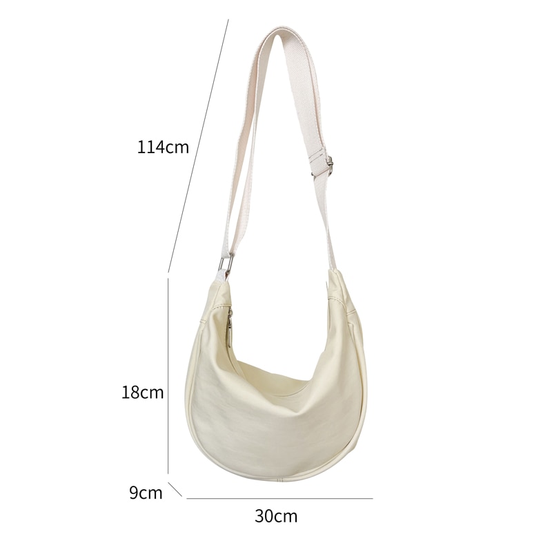 Bolsa feminina de algodão-poliéster com zíper, bolsa estilo escolar japonesa para mulheres, bolsa de ombro crossbody para jovens, em oferta