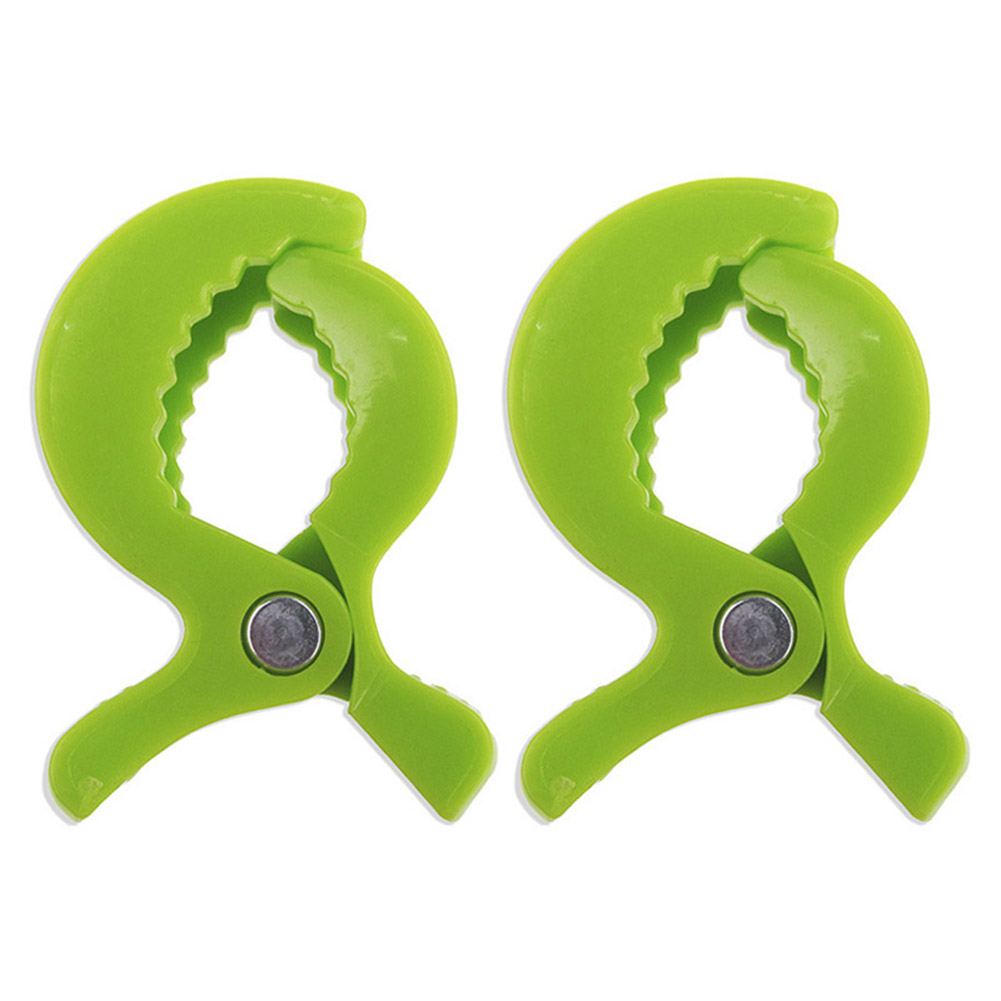 Pinza de cocodrilo para cochecito de bebé, 2 uds., Clip portátil para cochecito, gancho para asiento de coche de bebé, Clips, accesorios de cochecito de bebé: Verde